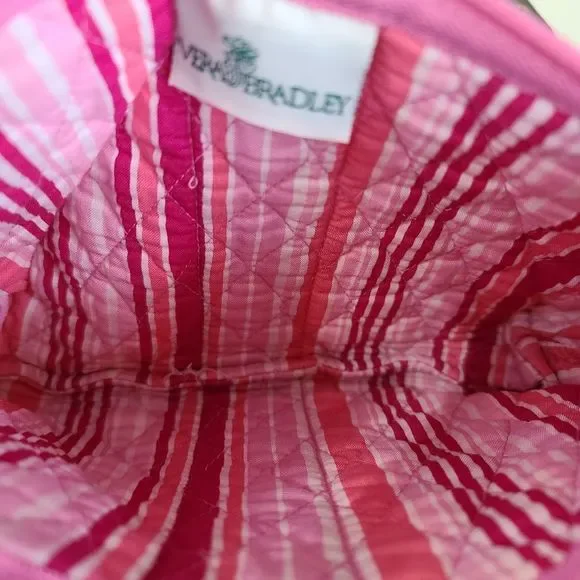 CLEARANCE. Vera Bradley Flowers And Stripes Pink Small Crossbody - Picture 3 of 5